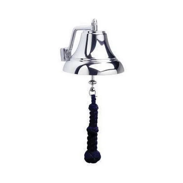 7″ Chrome Bell with Navy Monkey’s Fist Lanyard