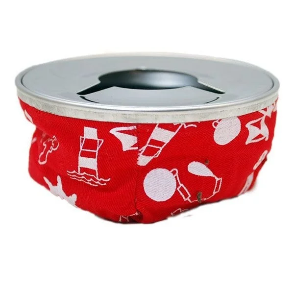AFI Boat Beanbag Ashtray 20025 | 4 Inch Red White Stainless