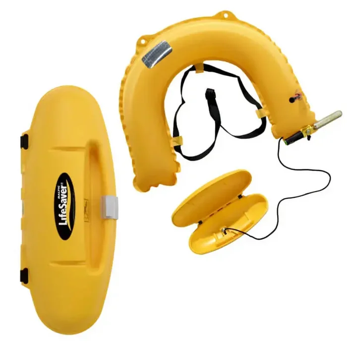 Baltic Lifesaver Inflatable Horseshoe Buoy And Stainless Steel Lifesaver Holder