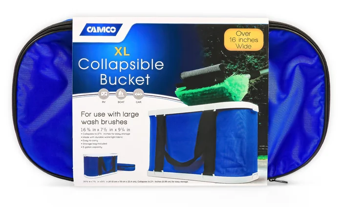 Camco Rectangular Collapsible Wash Bucket 5 Gallons