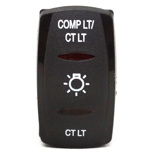 Carling On/Off/On Contura V Boat Rocker Switch | 7 Spade Comp/Ct Lt