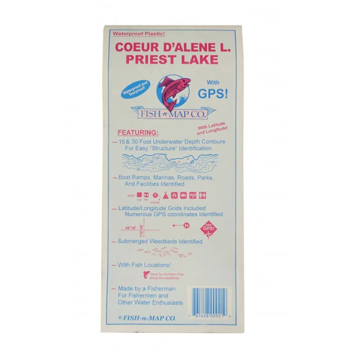 Fish N Map Coeur D’Alene & Priest Lake Recreation Map