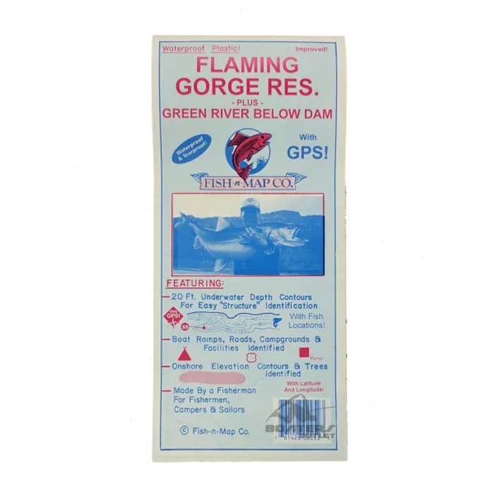 Fish N Map Flaming Gorge Reservoir & Green River Below Dam Recreation Map