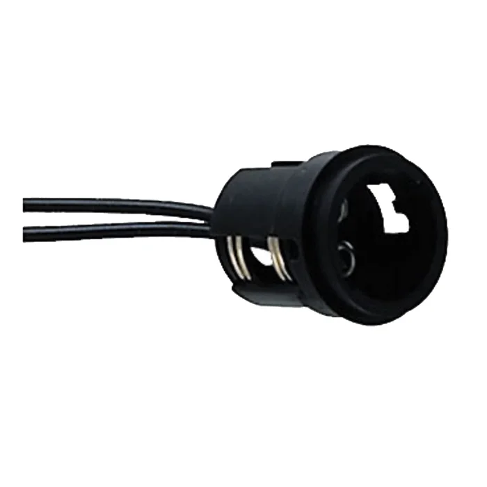 Perko Double Contact Bayonet Socket – Black Polymer w/10″ Pigtail [0024DP1]