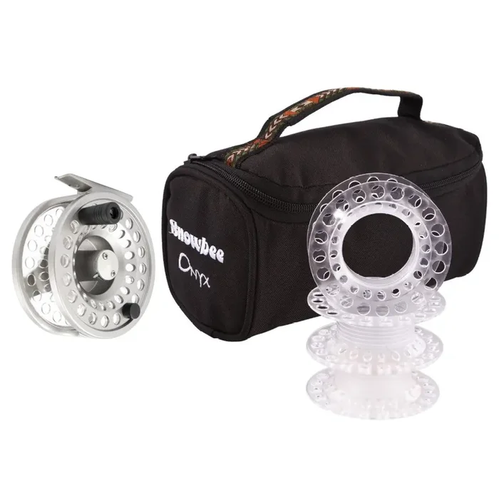 Snowbee Onyx Cassette Fly Reel 7/9 Silver with Bag & 3 Spools