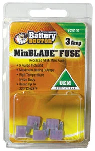Wirthco 24101 Fuse Atm Mini 3a Purple 5/pk