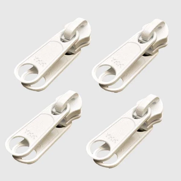 YKK Boat Dual Zipper Pull | White Metal (Set of 4)